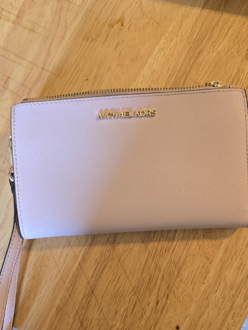 Michael Kors Light Pink Saffiano Leather Wristlet